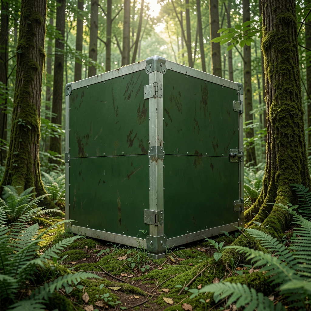 Cubo grande verde bosque con doble cierre y refuerzo en las esquinas